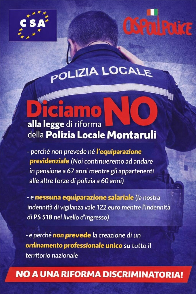 Diciamo NO alla legge di riforma Polizia Locale